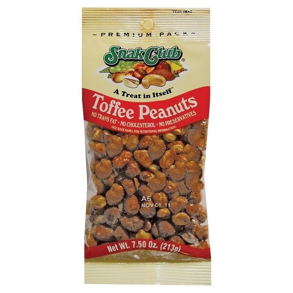 Snak Club Butter Toffee Peanuts 7.5 Oz 700535 Zoro